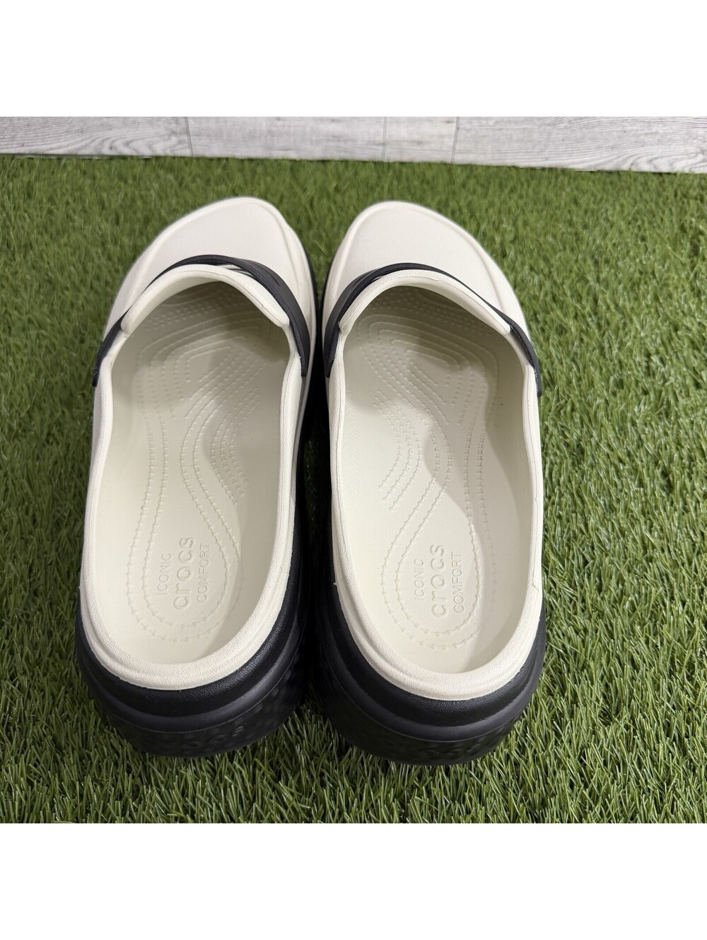 Crocs Stomp Loafer White Black Chunky Platform Penny Loafer Women’s Size 9 - Picture 4 of 9